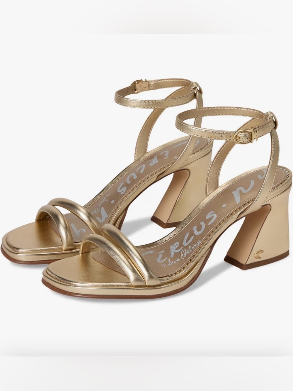 Circus by Sam Edelman Metallic Gold Ankle-Strap Block Sandals